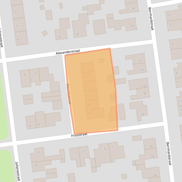 Kaart van postcodegebied 5864AT.