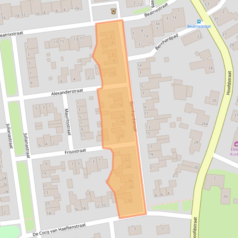 Kaart van postcodegebied 5864AX.