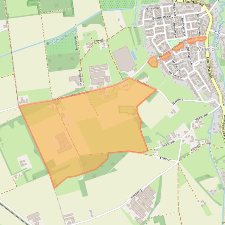 Kaart van postcodegebied 5864BA.