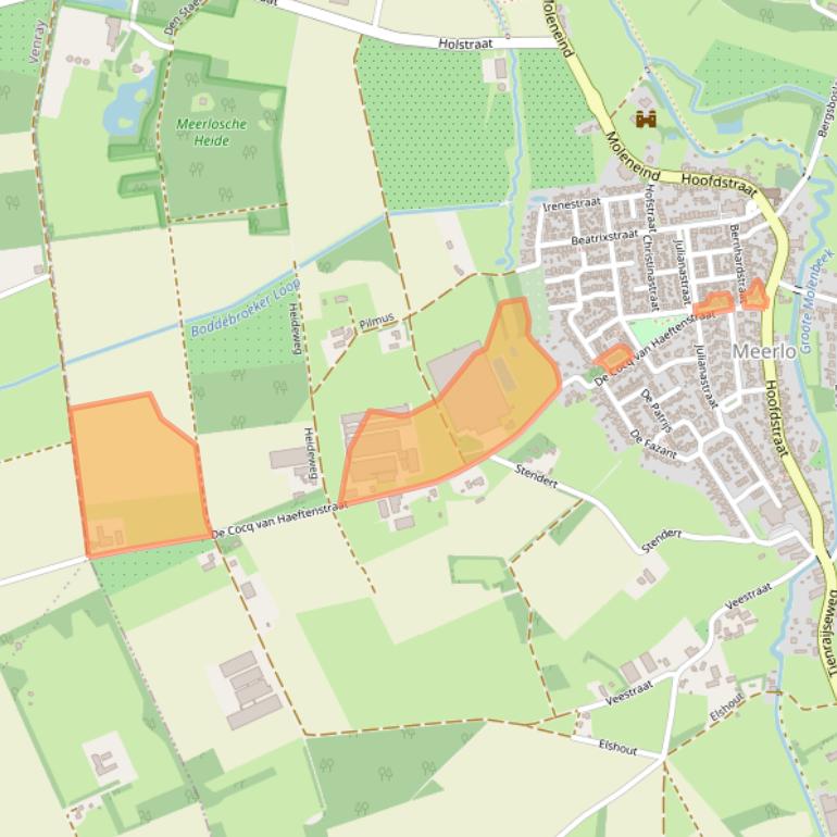 Kaart van postcodegebied 5864BB.