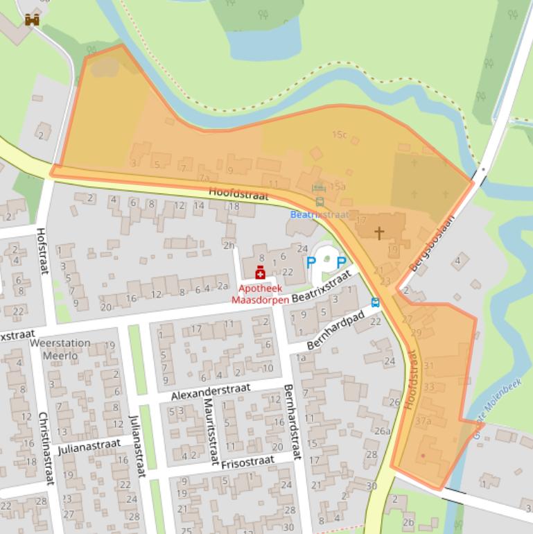 Kaart van postcodegebied 5864BC.