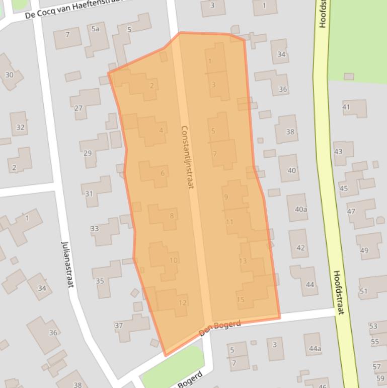 Kaart van postcodegebied 5864BJ.