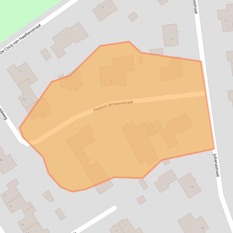 Kaart van postcodegebied 5864BL.