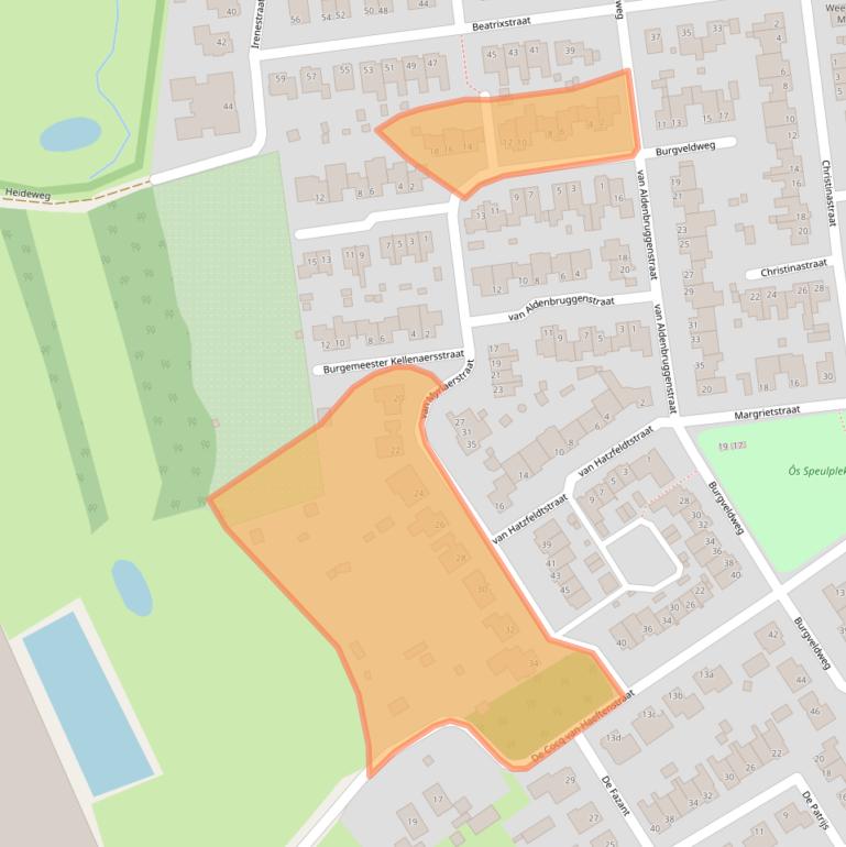 Kaart van postcodegebied 5864BN.