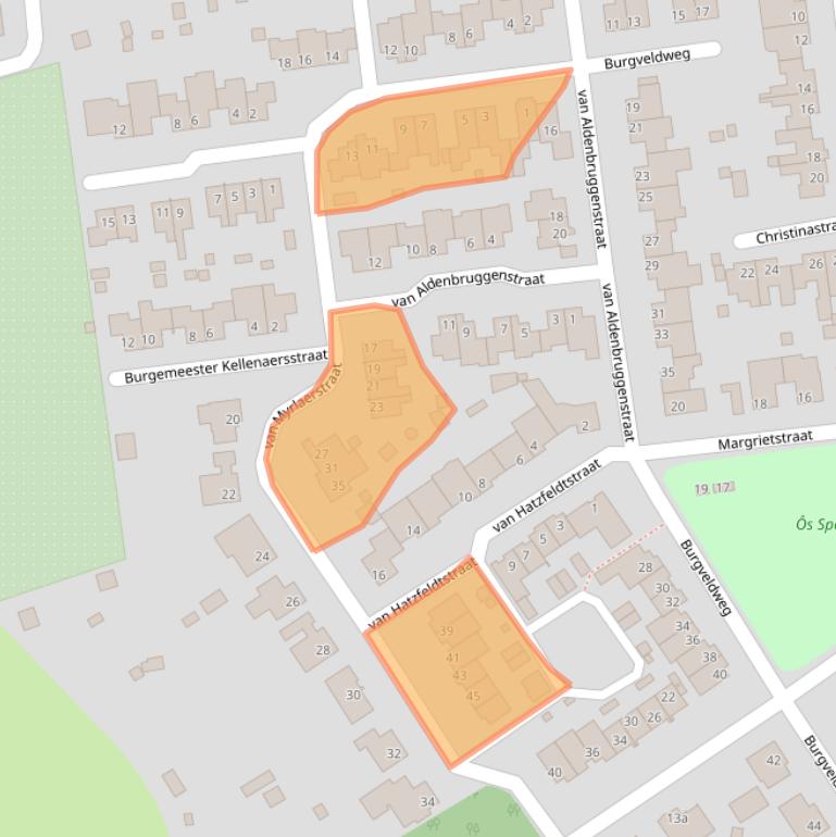 Kaart van postcodegebied 5864BP.