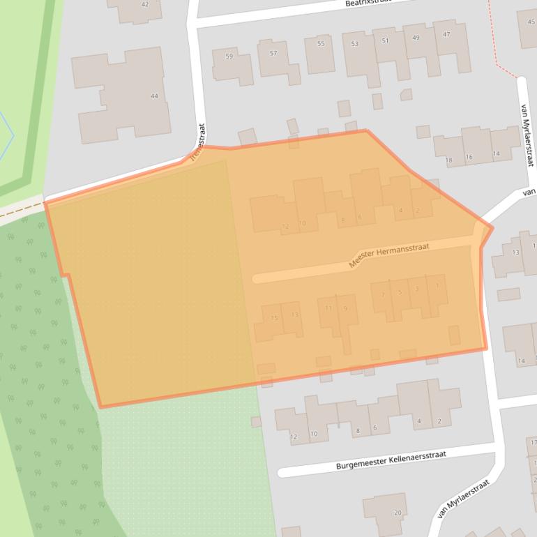 Kaart van postcodegebied 5864BS.
