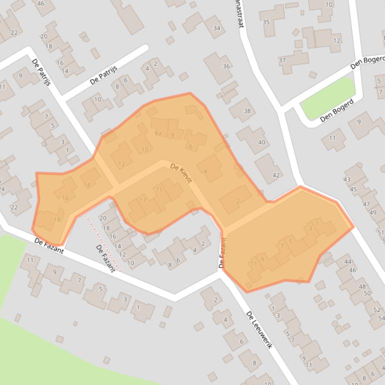 Kaart van postcodegebied 5864BX.