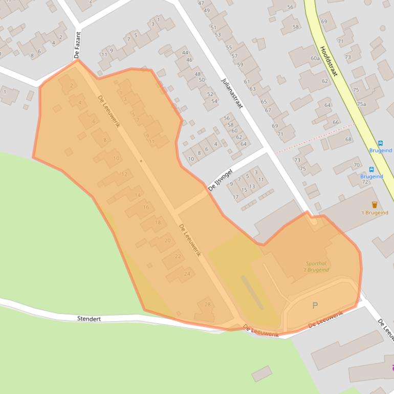 Kaart van postcodegebied 5864BZ.