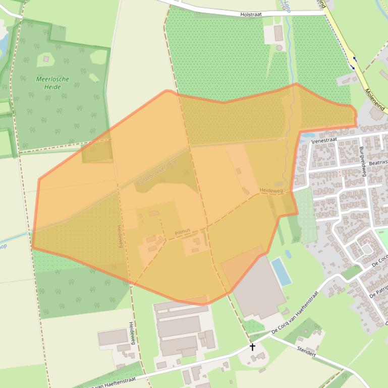 Kaart van postcodegebied 5864CC.