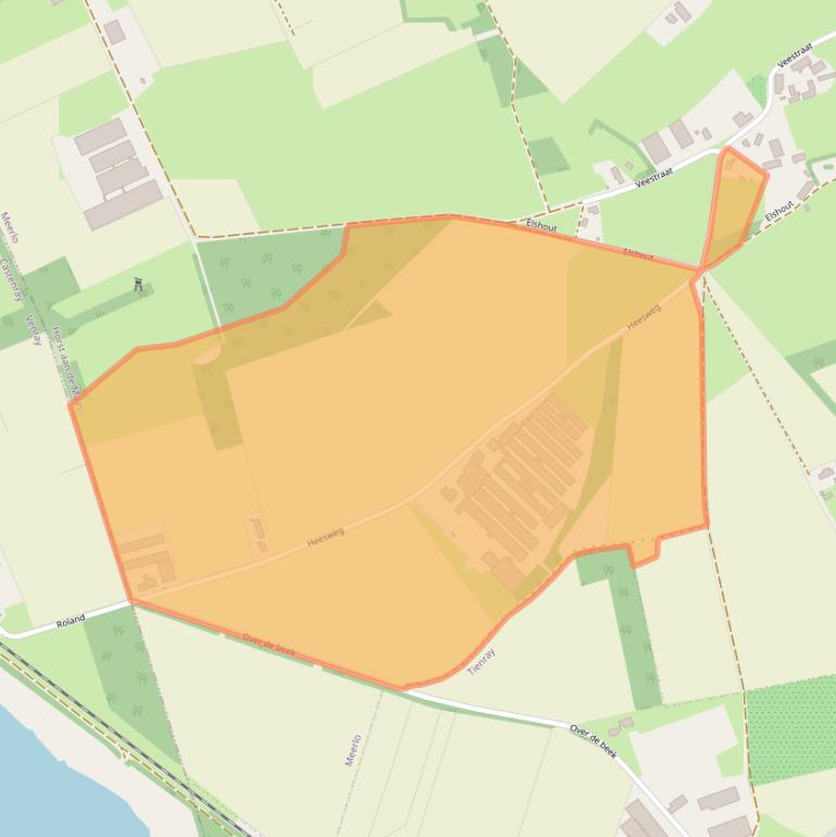 Kaart van postcodegebied 5864CE.