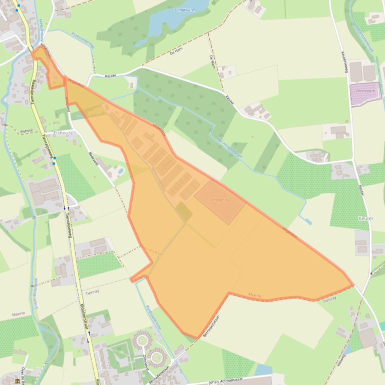 Kaart van postcodegebied 5864CL.