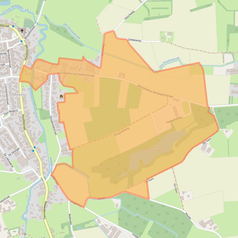 Kaart van postcodegebied 5864CS.