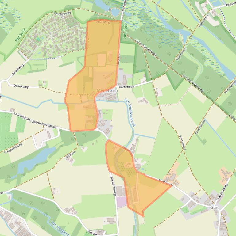 Kaart van postcodegebied 5864CV.