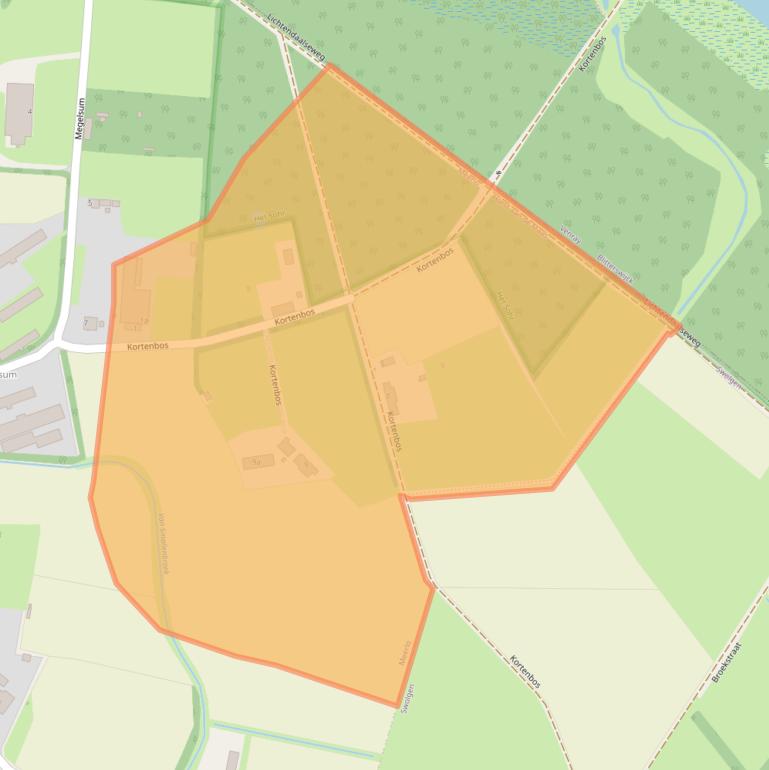 Kaart van postcodegebied 5864CW.