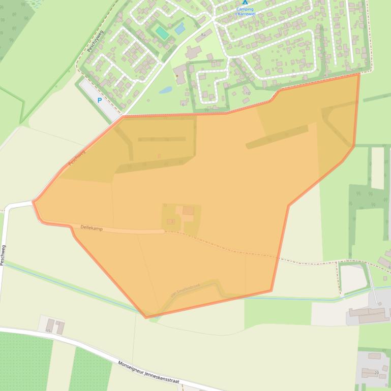 Kaart van postcodegebied 5864CX.