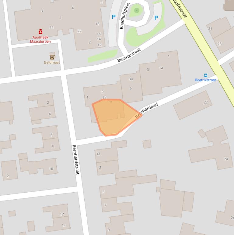 Kaart van postcodegebied 5864EB.