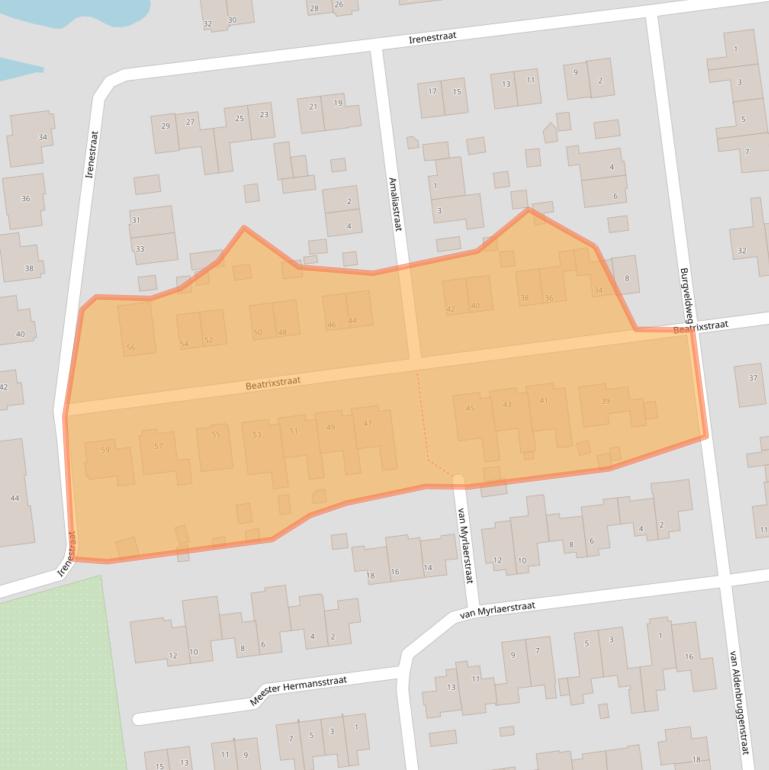 Kaart van postcodegebied 5864EC.