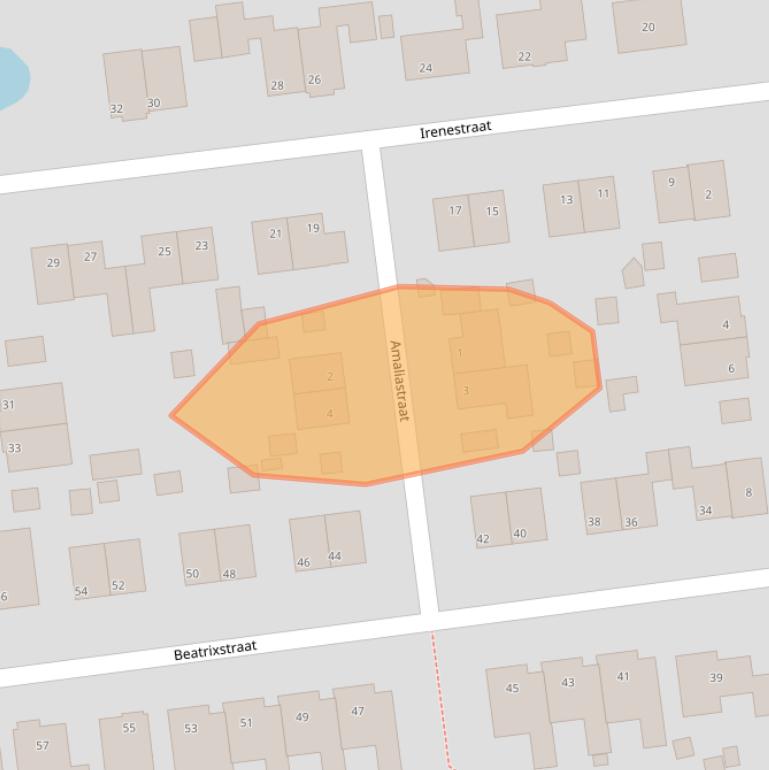 Kaart van postcodegebied 5864EE.