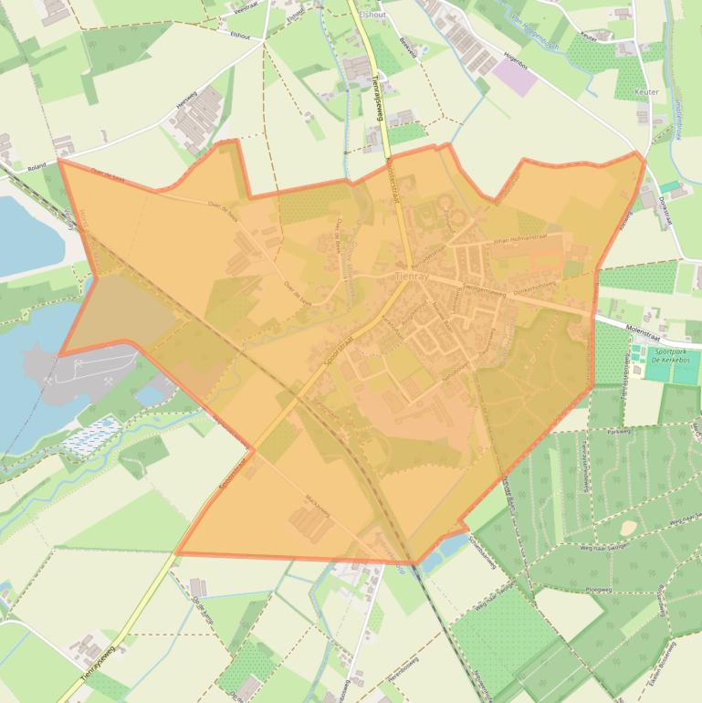 Kaart van postcodegebied 5865.