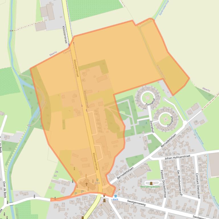 Kaart van postcodegebied 5865AA.