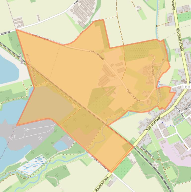 Kaart van postcodegebied 5865AD.