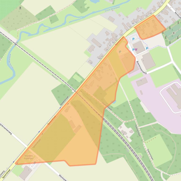 Kaart van postcodegebied 5865AG.