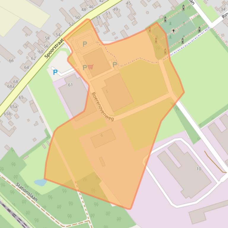 Kaart van postcodegebied 5865BV.