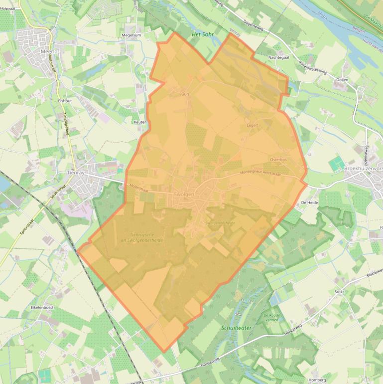 Kaart van postcodegebied 5866.