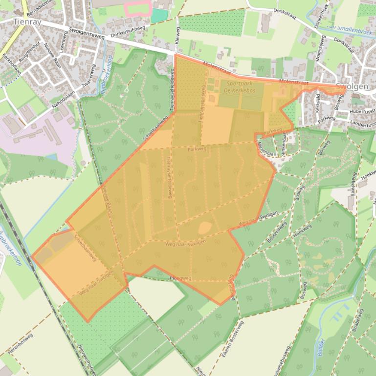 Kaart van postcodegebied 5866AA.