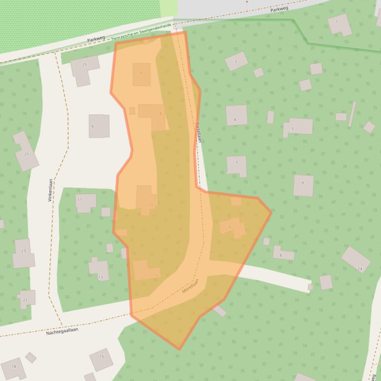 Kaart van postcodegebied 5866AE.