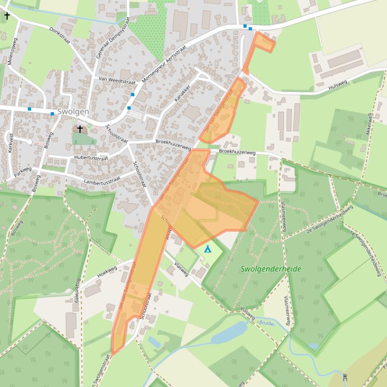 Kaart van postcodegebied 5866AS.