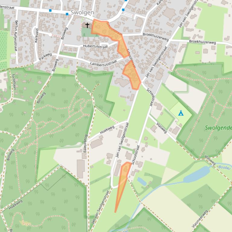 Kaart van postcodegebied 5866AX.