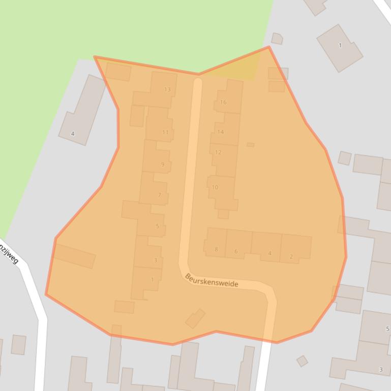 Kaart van postcodegebied 5866BB.