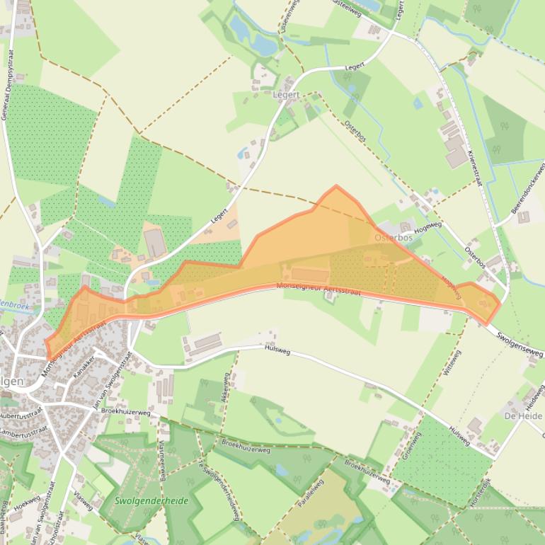 Kaart van postcodegebied 5866BG.