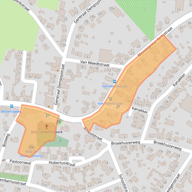 Kaart van postcodegebied 5866BH.