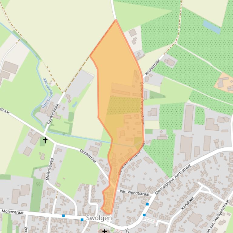 Kaart van postcodegebied 5866BM.