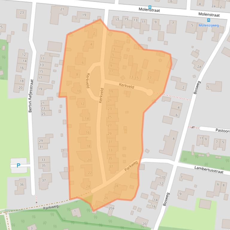 Kaart van postcodegebied 5866BW.