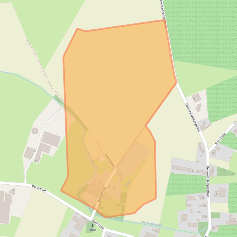 Kaart van postcodegebied 5866CA.