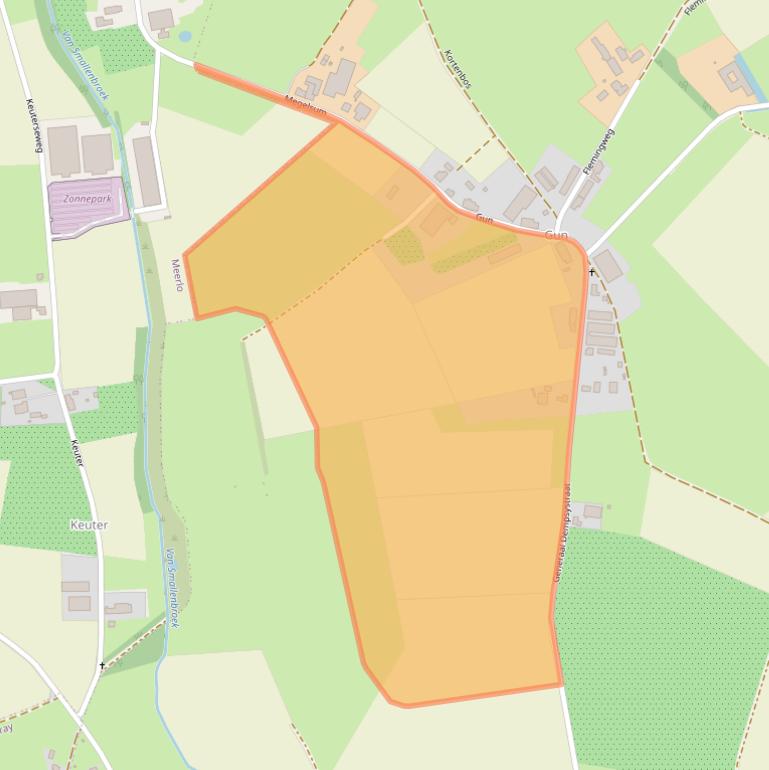 Kaart van postcodegebied 5866CB.