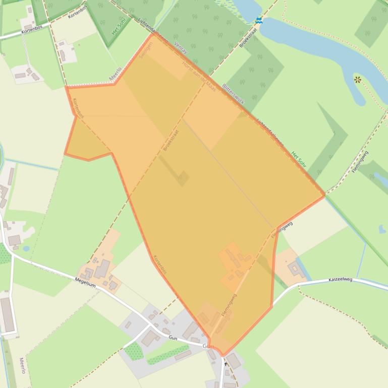 Kaart van postcodegebied 5866CD.