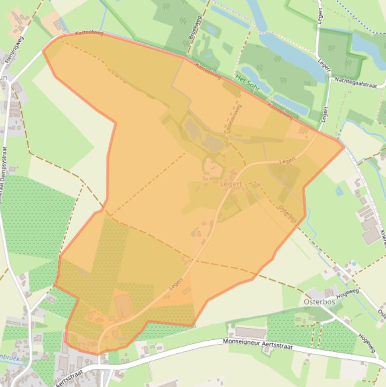 Kaart van postcodegebied 5866CG.