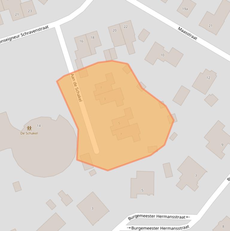 Kaart van postcodegebied 5871AZ.