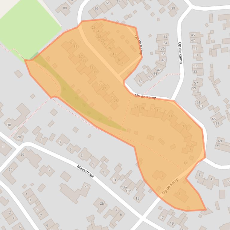 Kaart van postcodegebied 5871BA.