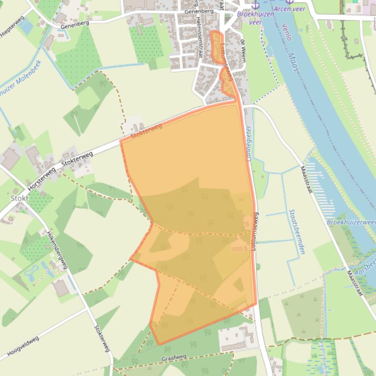 Kaart van postcodegebied 5872AB.