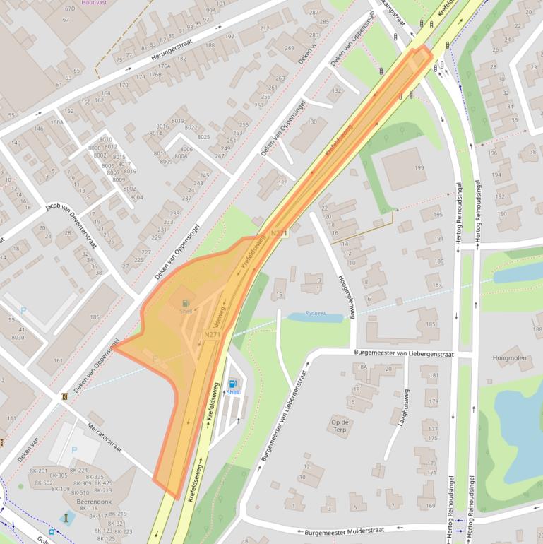 Kaart van postcodegebied 5911AH.