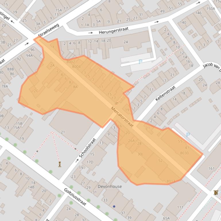 Kaart van postcodegebied 5911AN.