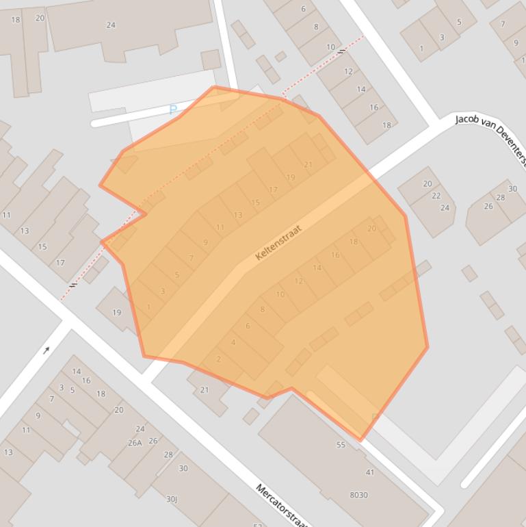 Kaart van postcodegebied 5911AP.