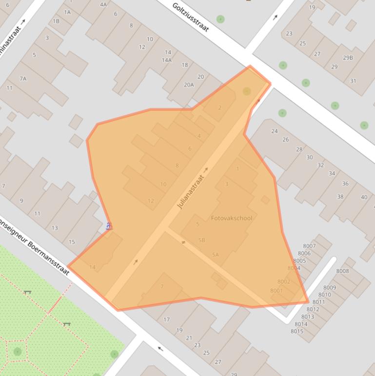 Kaart van postcodegebied 5911AX.