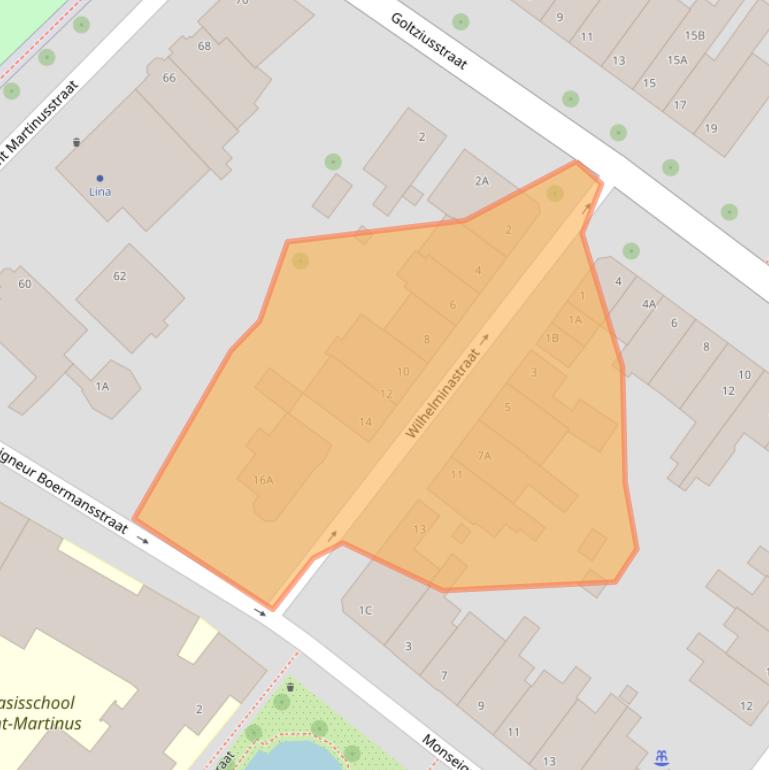 Kaart van postcodegebied 5911AZ.