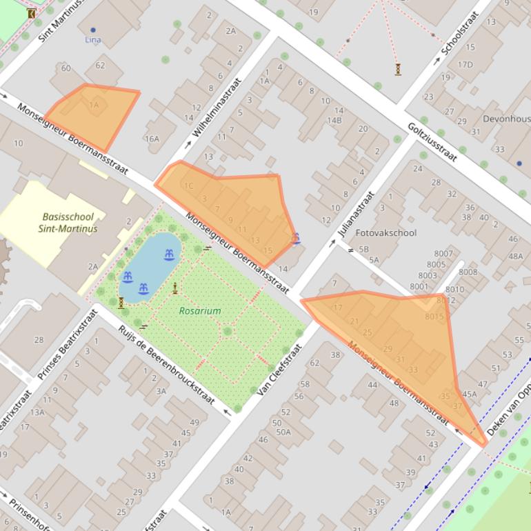 Kaart van postcodegebied 5911BA.